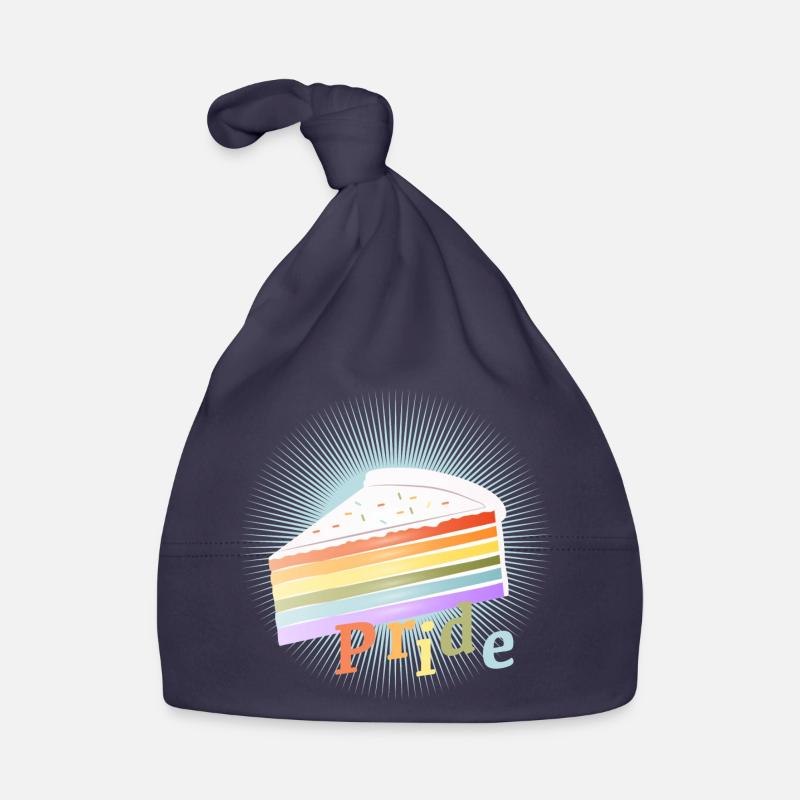 Morceau de gâteau arc-en-ciel aux couleurs pastel délicates Bonnet bio Bébé