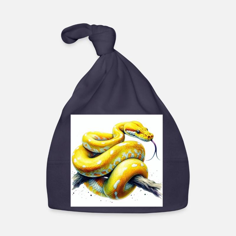 Gelbe Python Baby Bio-Mütze