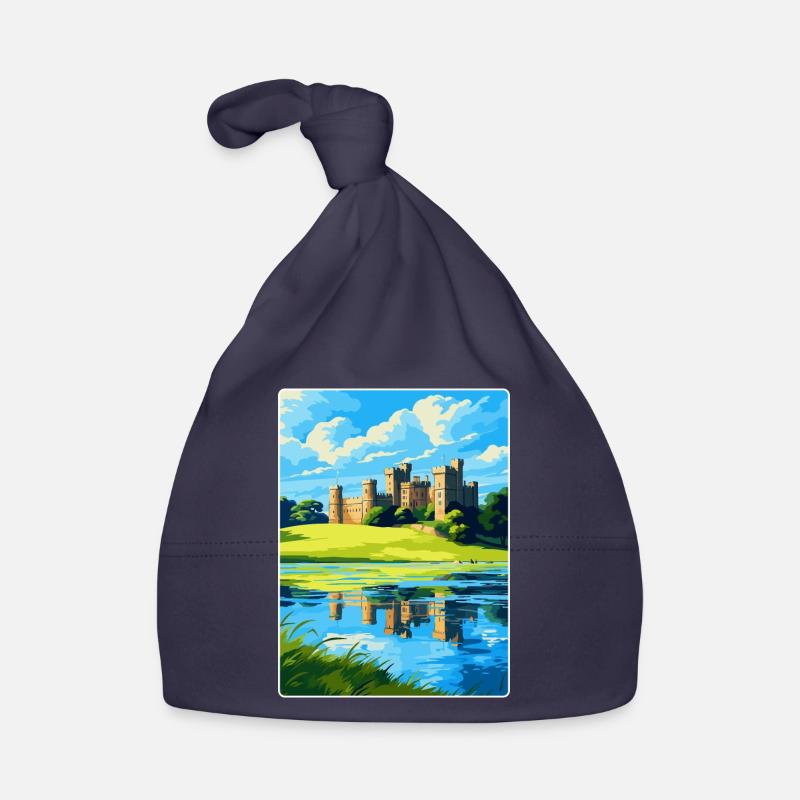 Château de Leeds Angleterre Royaume-Uni Affiche de voyage Souvenir WPA Bonnet bio Bébé