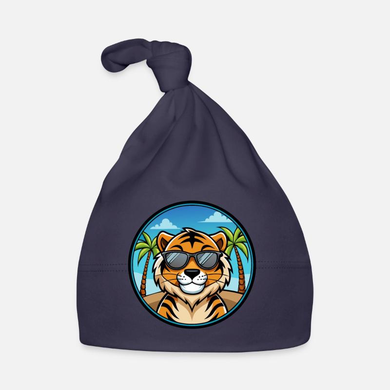 Tiger Funny Cartoon Summer Beach Sunglasses Cool Organic Baby Cap