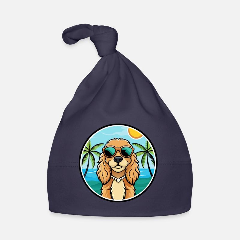 Cocker américain Spaniel Race de chien Cartoon Beach Bonnet bio Bébé