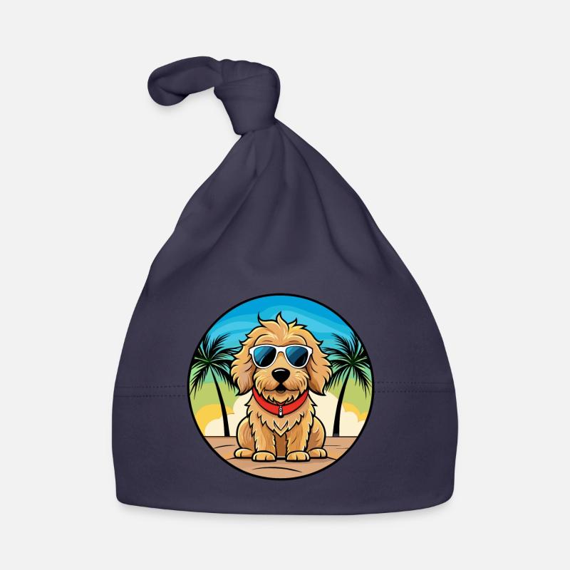 Cockapoo Dog Breed Cartoon Sunglasses Beach Organic Baby Cap