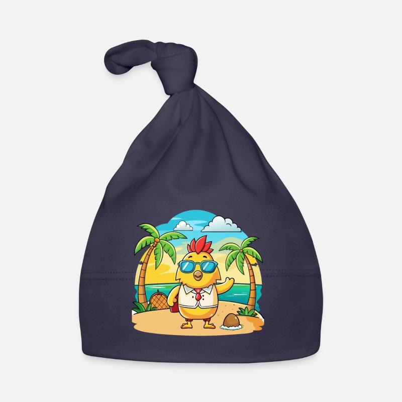 Lunettes de soleil de plage d’été de dessin animé drôle de poulet Bonnet bio Bébé
