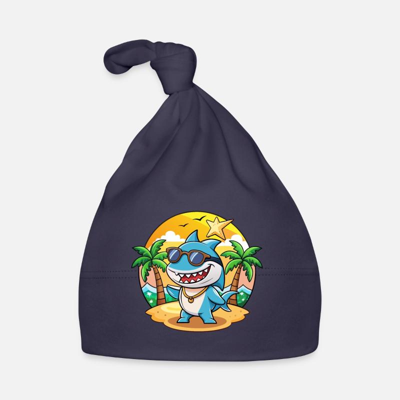 Lunettes de soleil de plage d’été de dessin animé drôle de requin Bonnet bio Bébé