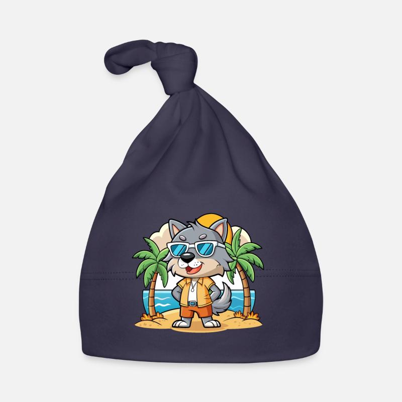 Wolf Funny Cartoon Summer Beach Sunglasses Organic Baby Cap