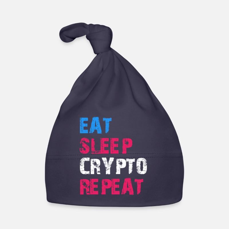 MANGER DORMIR CRYPTO RÉPÉTER - Bonnet bio Bébé - marine