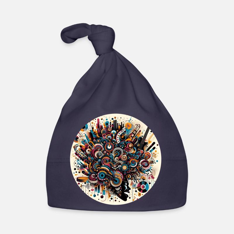 Afro Style Explosion Musicale Abstraite Bonnet bio Bébé