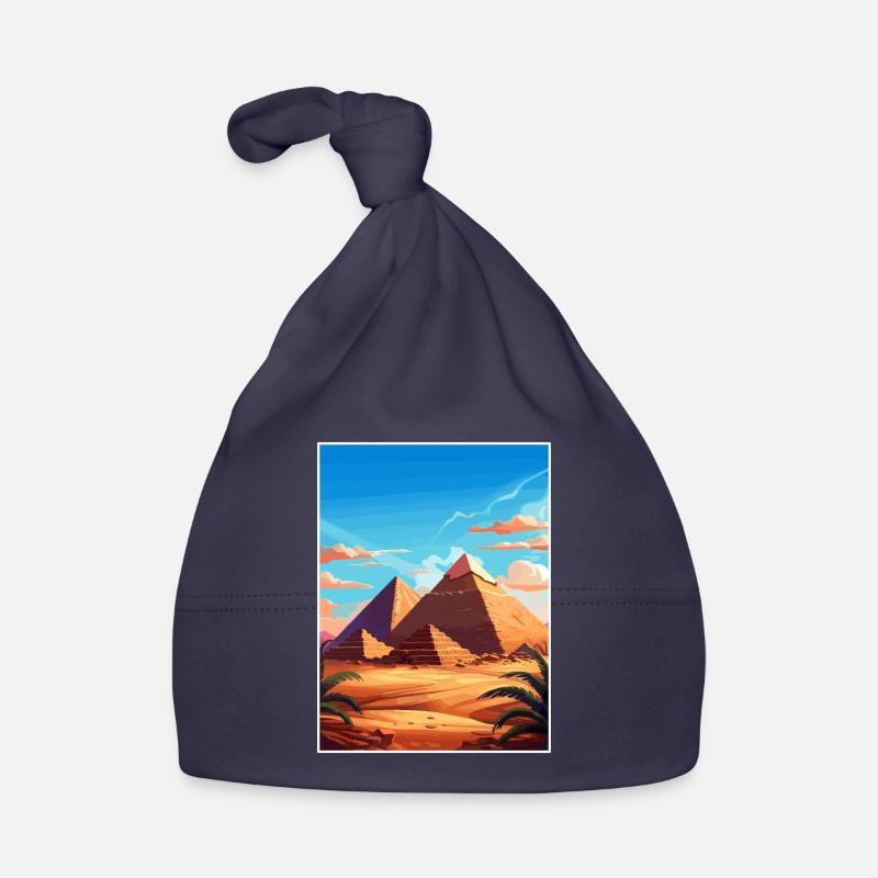 Le Caire, Égypte, Grandes Pyramides De Gizeh, Affiche De Voyage Bonnet bio Bébé