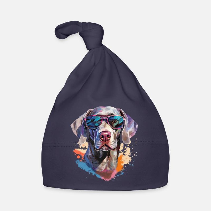 Weimaraner mit Sonnenbrille Baby Bio-Mütze