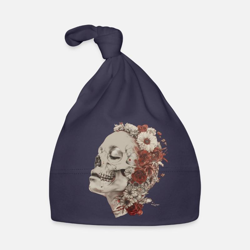 Crâne fleuri Bonnet bio Bébé