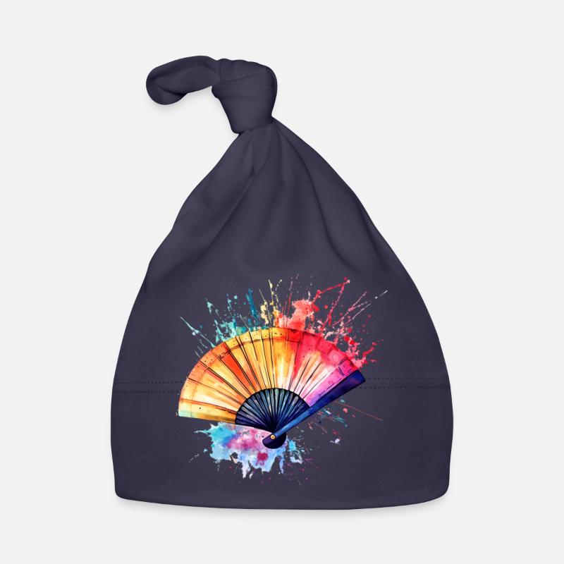 Lebendiger Aquarell-Fächer Baby Bio-Mütze