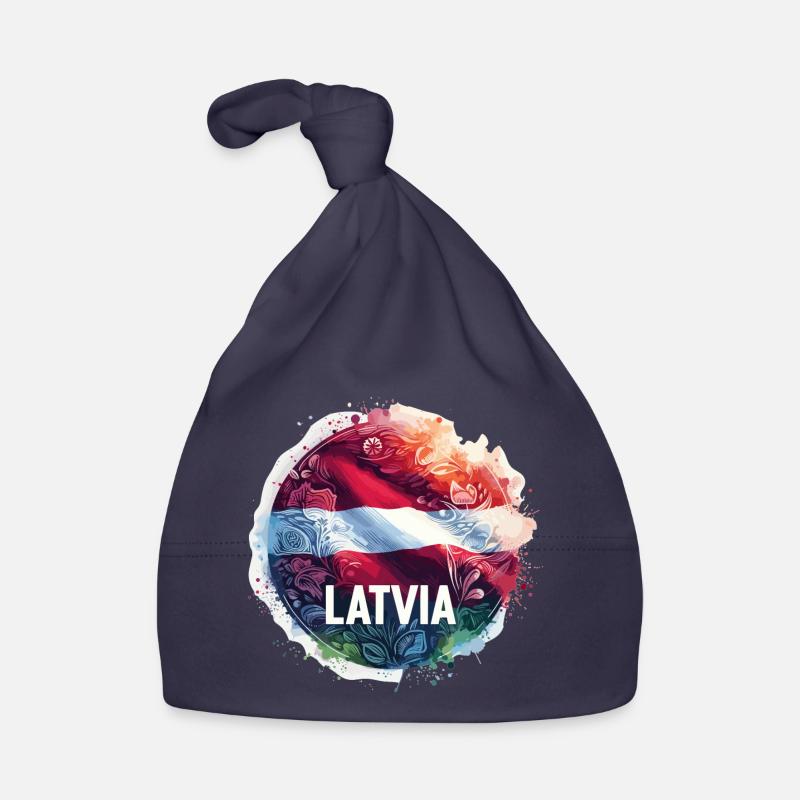 Drapeau de la Lettonie Drapeau Cadeau Bonnet bio Bébé