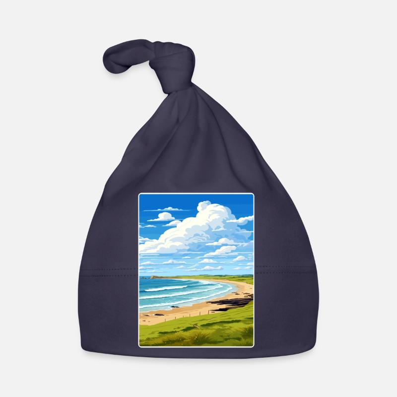 Constantine Bay, Cornouailles, Angleterre, Affiche de voyage, WPA Bonnet bio Bébé
