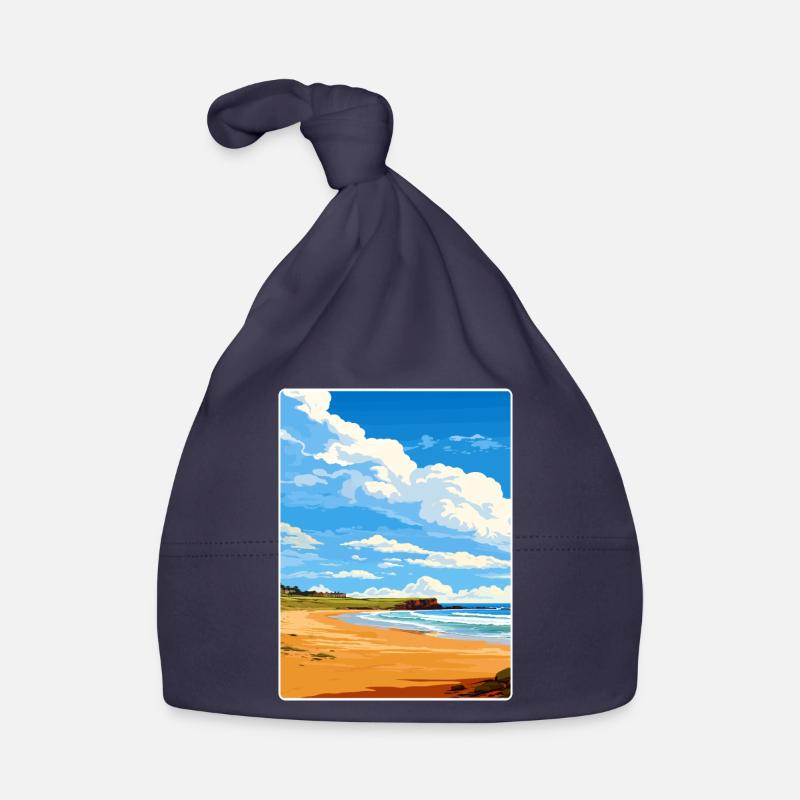 Constantine Bay, Cornouailles, Angleterre, Affiche de voyage, WPA Bonnet bio Bébé