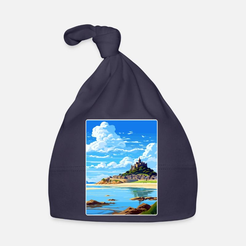Marazion Cornouailles Angleterre Affiche de voyage souvenir Bonnet bio Bébé