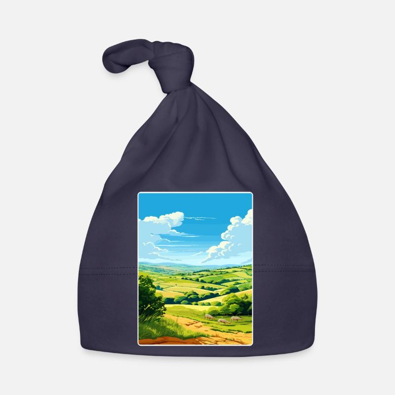 Camel Valley, Cornouailles, Angleterre, Carte d’affiche de voyage Bonnet bio Bébé