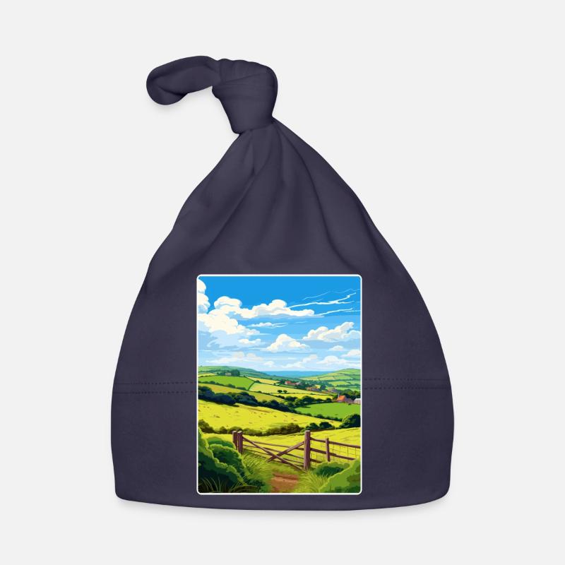 Vallée de Kendijack, Cornouailles, Angleterre, Affiche de voyage Bonnet bio Bébé