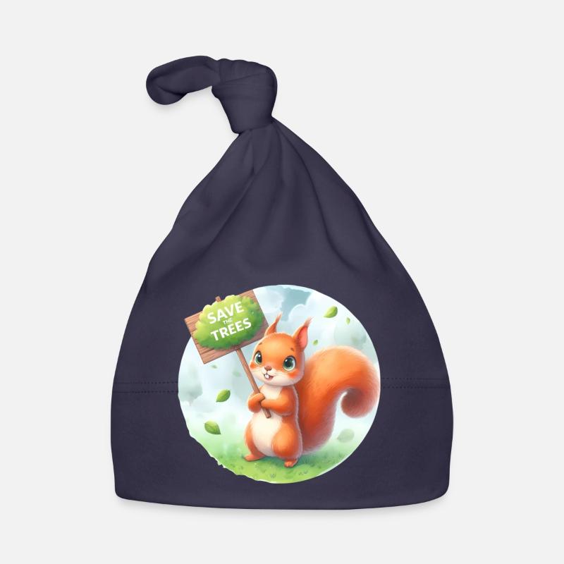 Save the Trees Squirrel Organic Baby Cap