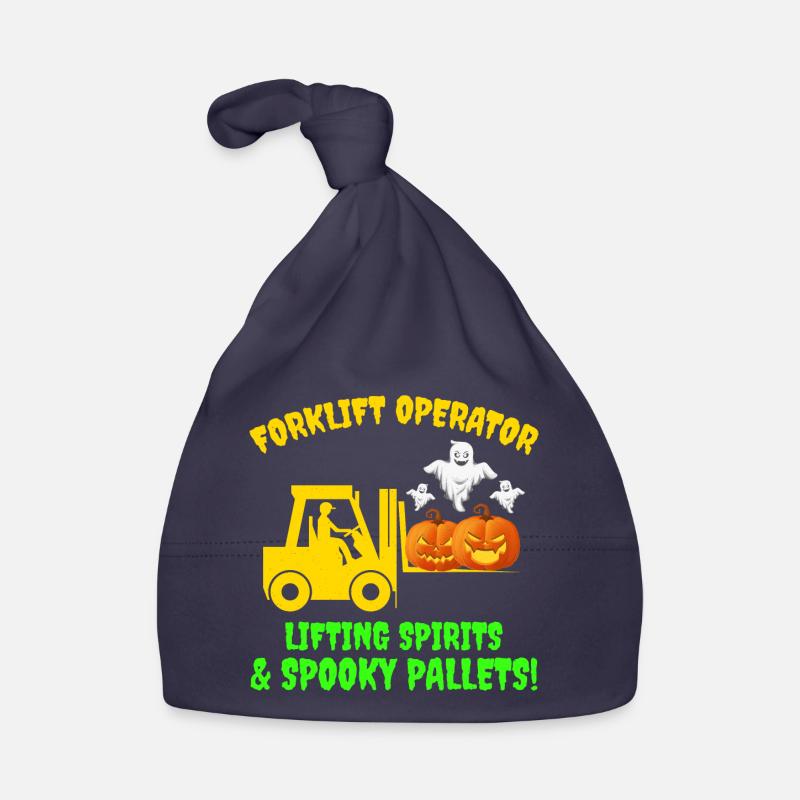 Halloween Ghost Forklift Operator Pumpkin Funny Organic Baby Cap