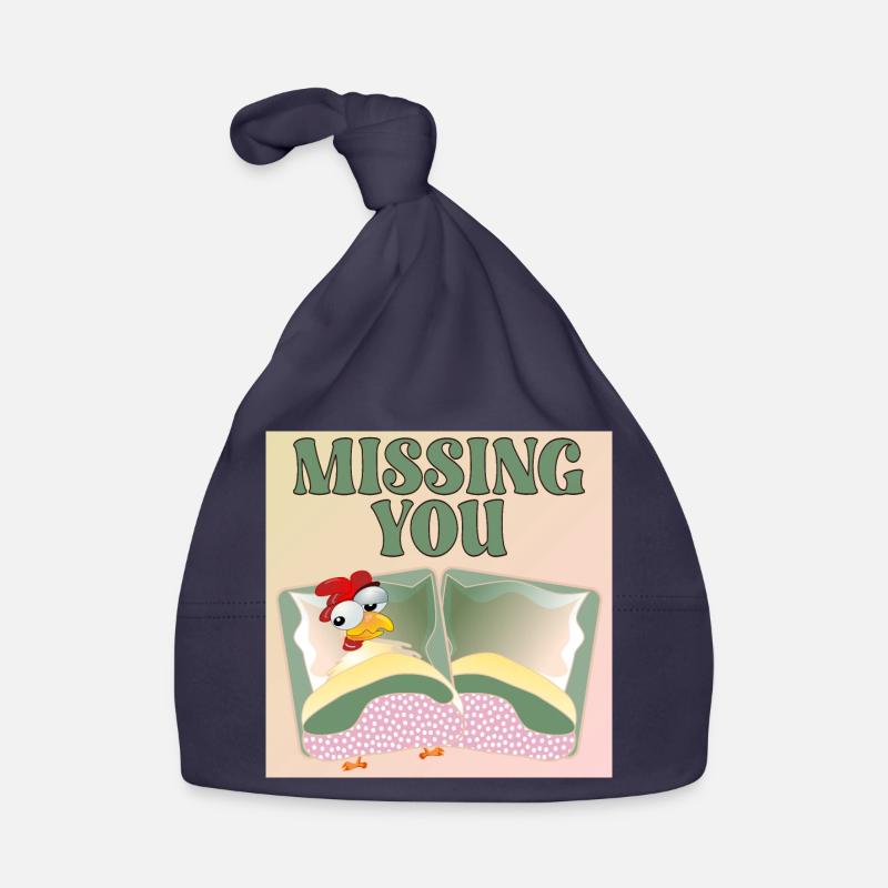 MISSING YOU - CHICKEN BED Organic Baby Cap
