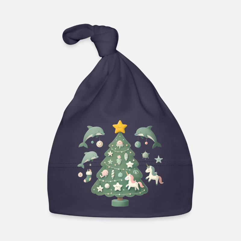 Whimsical Christmas Tree Fantasy Organic Baby Cap