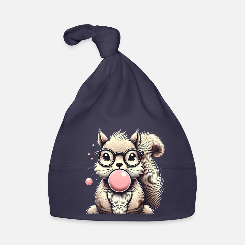 Cool Squirrel with Bubblegum Glasses Organic Baby Cap