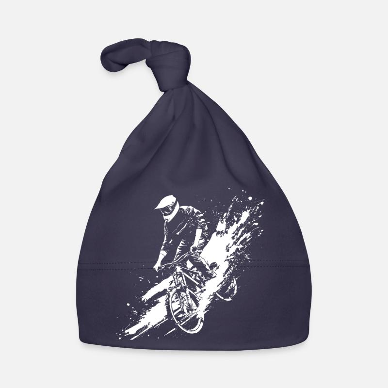 Cyclistes de VTT - Bonnet bio Bébé - marine