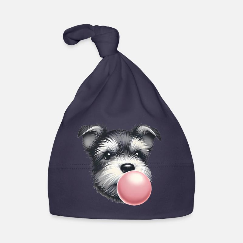 Playful Terrier with Bubble Gum Organic Baby Cap