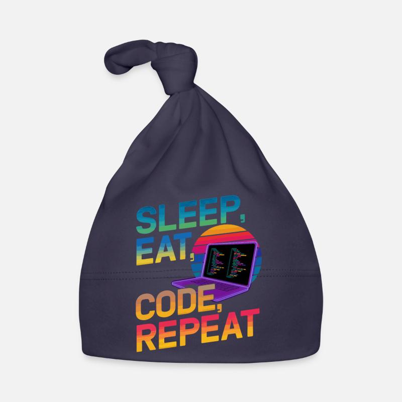 Sleep Eat Code Repeat Gift For Coder Organic Baby Cap