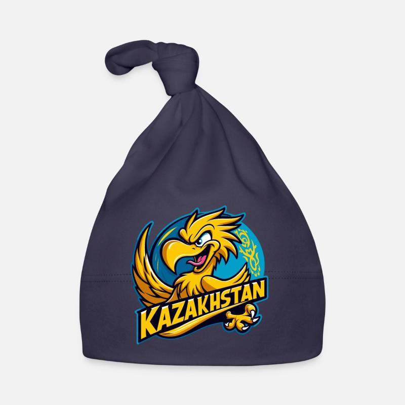 Kazakhstan Eagle Crest Cartoon Flag Gift Organic Baby Cap
