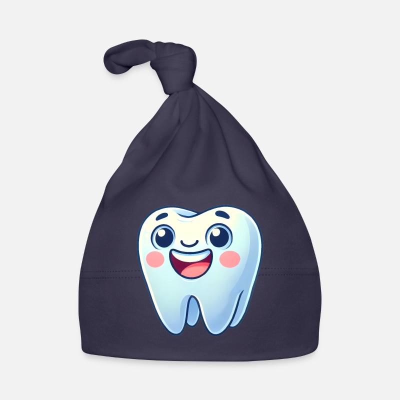Conception de dessin animé de dent souriante Bonnet bio Bébé