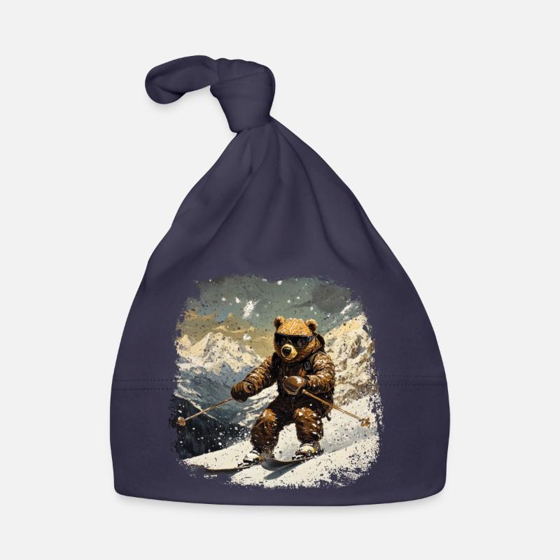 Bear Ski Organic Baby Cap