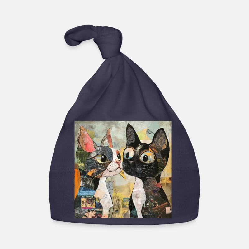 cat cats katze katze collage Baby Bio-Mütze