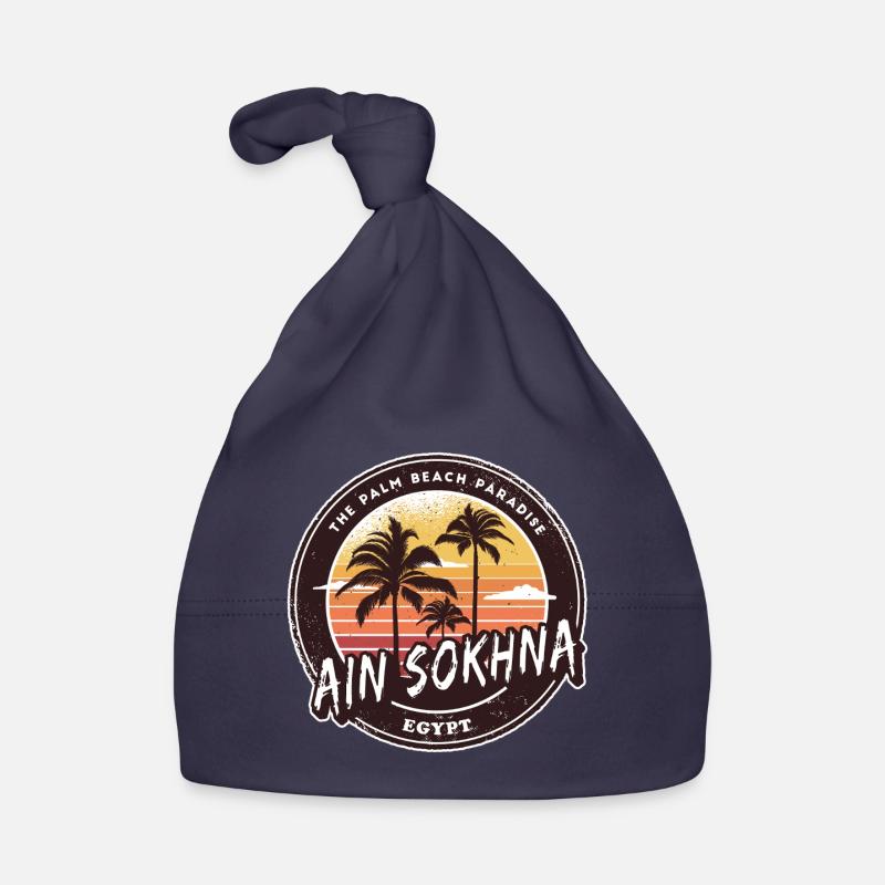 Ain Sokhna Egypt Beach Palm Trees Design Organic Baby Cap
