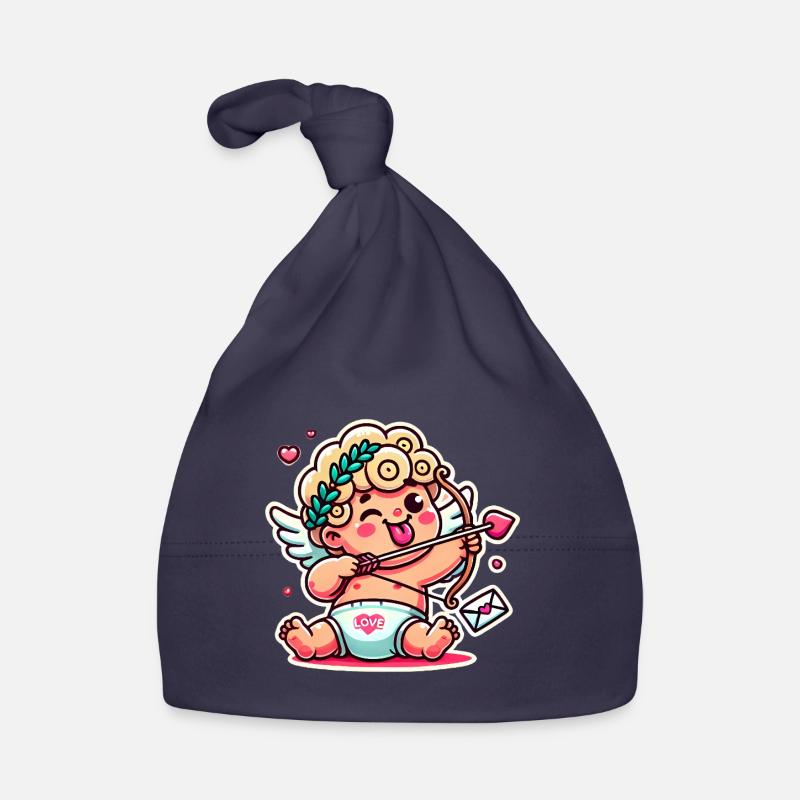 Cupidon de dessin animé drôle avec un arc et une flèche Bonnet bio Bébé