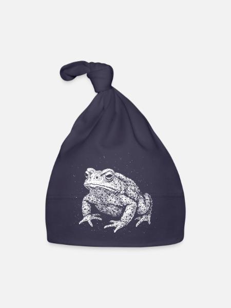 Crapaud - Bonnet bio Bébé - marine - Devant