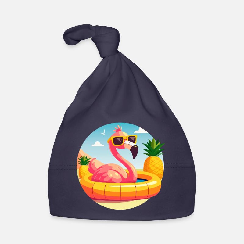 Flamingo and Pineapple Cute Vector Drawing Organic Baby Cap