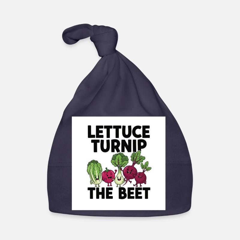 "Lettuce Turnip The Beet" Pun Vegetable Design Organic Baby Cap