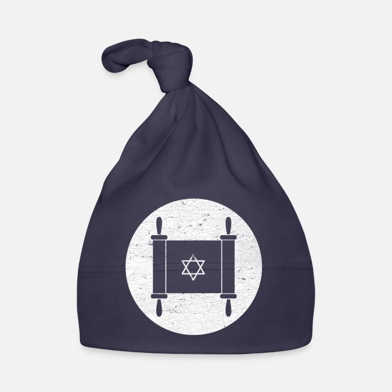 Torah scroll in a white circle Organic Baby Cap