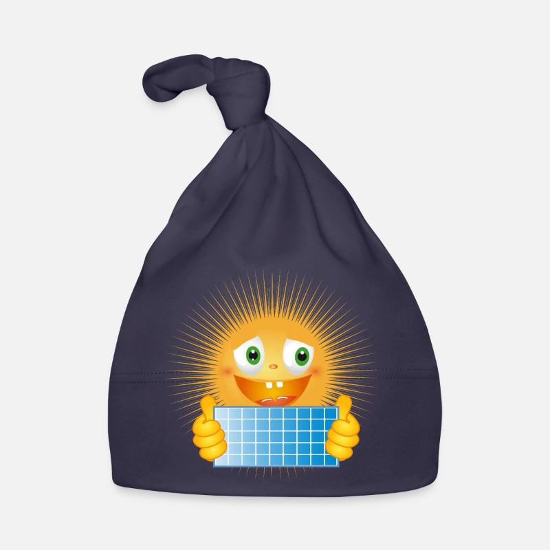 Soleil éclatant avec panneau solaire Bonnet bio Bébé