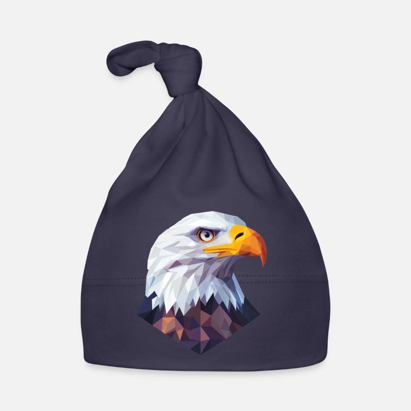 Conception du logo Low Poly de la tête d’aigle Bonnet bio Bébé