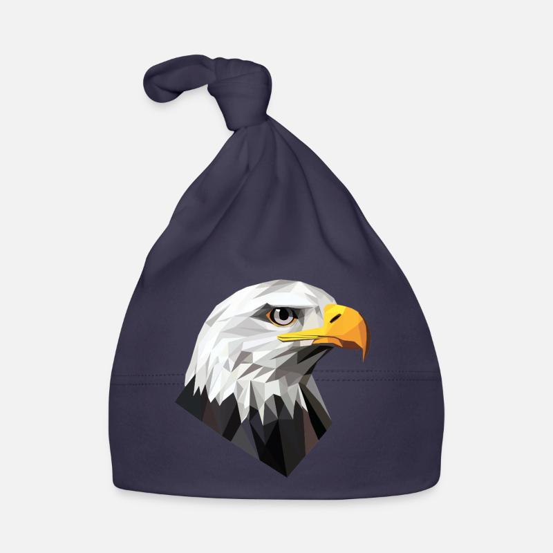 Conception du logo Low Poly de la tête d’aigle Bonnet bio Bébé