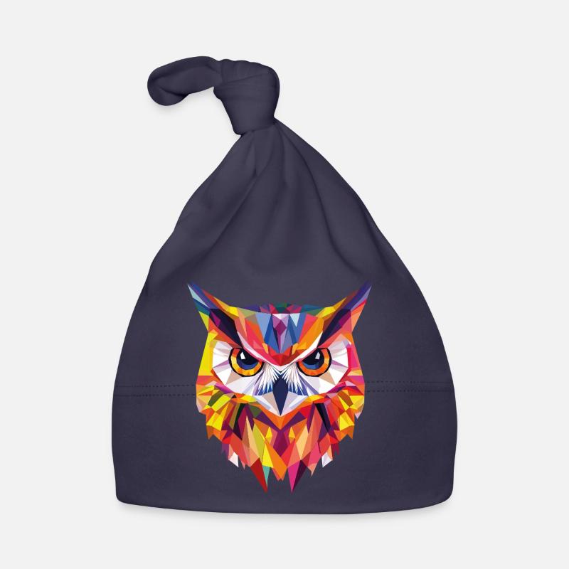 Low Poly Owl – modern design for the smart Organic Baby Cap