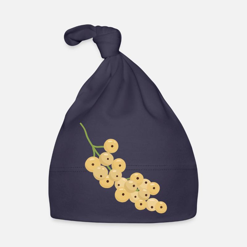 White Currant Bunch Illustration Organic Baby Cap
