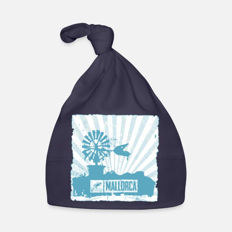 Mallorca Windmühle und Design Baby Bio-Mütze