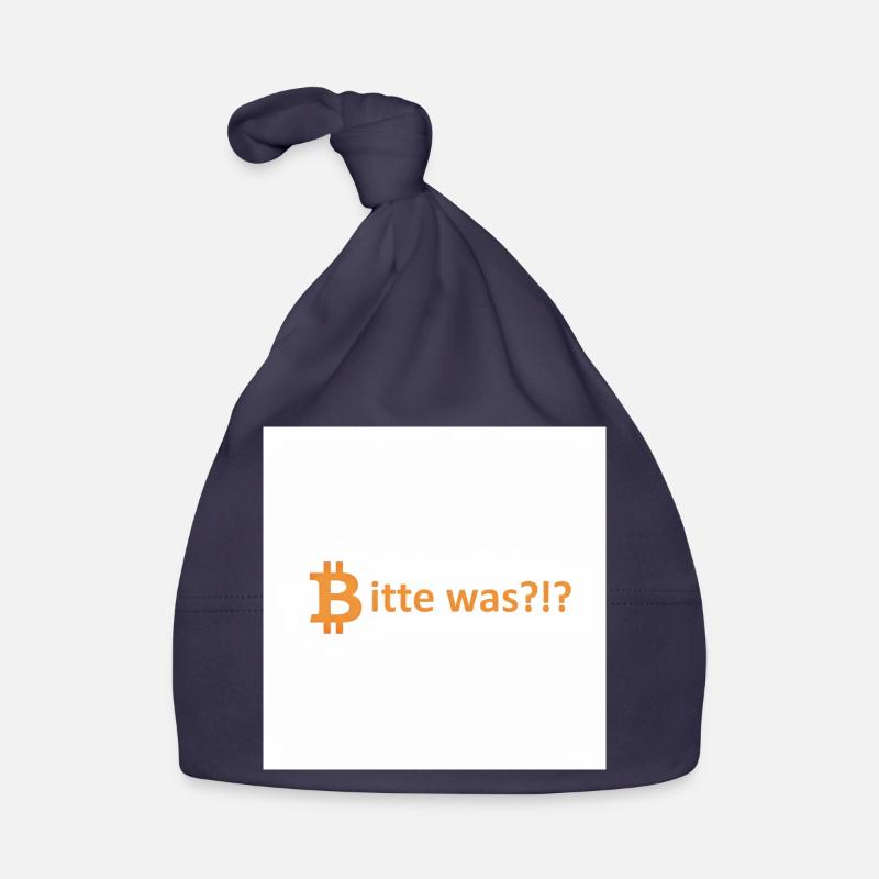 S’il vous plaît quoi ?!? Bitcoin Orange - Bonnet bio Bébé - marine