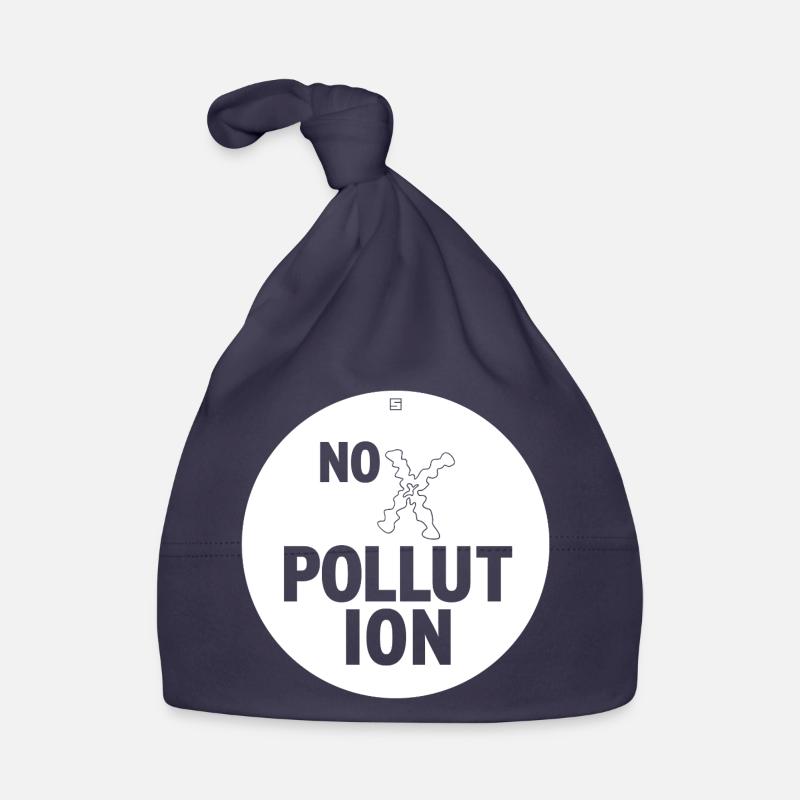PAS DE POLLUTION - Bonnet bio Bébé - marine
