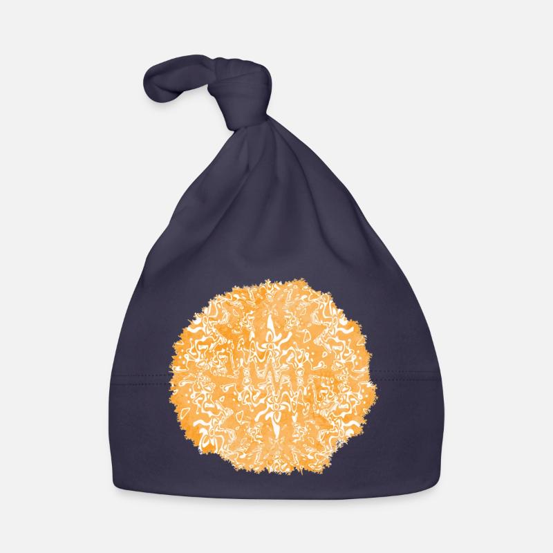 Orange tie-dye circle pattern Organic Baby Cap