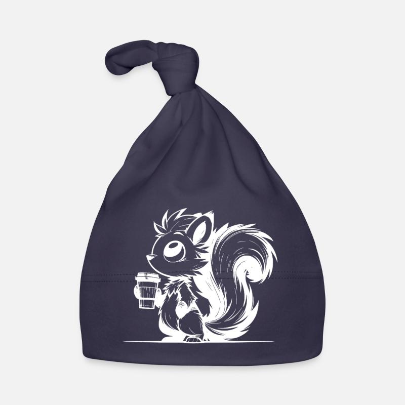 Squirrel in a caffeine rush - I'm already awake Organic Baby Cap