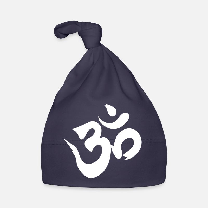 Om white color Organic Baby Cap